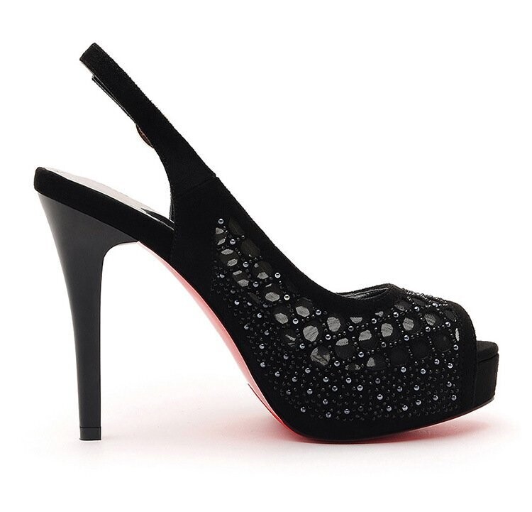 High Heels Peep-toe Fashion Sandals in Black and Gold
