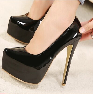 Patent Leather Stiletto Platform Shoes