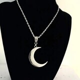 Silver Plated Gothic Crescent Moon Necklace