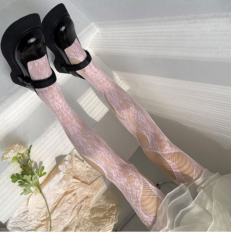 Gothic Harajuku Hollow out Lace Mesh Stockings