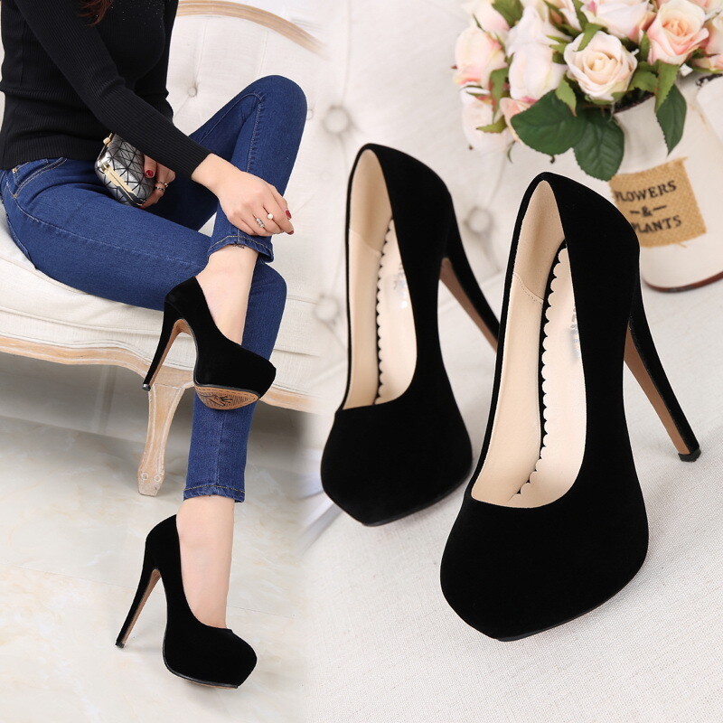 Black and Red Stiletto High Heels Shoes