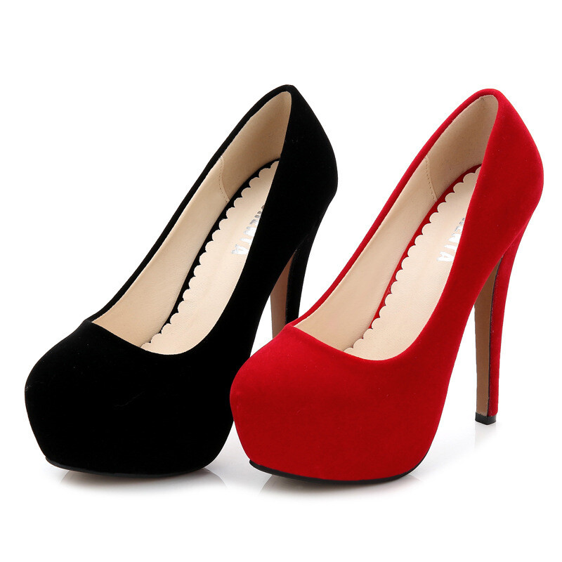 Black and Red Stiletto High Heels Shoes