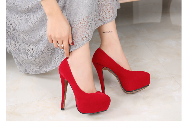 Black and Red Stiletto High Heels Shoes