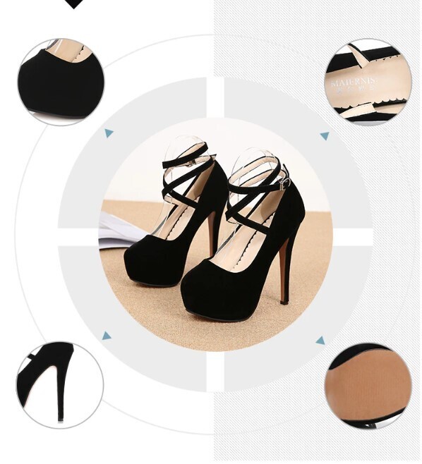 Cross Strap High Heels Platform Shoes