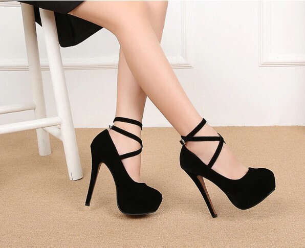 Cross Strap High Heels Platform Shoes