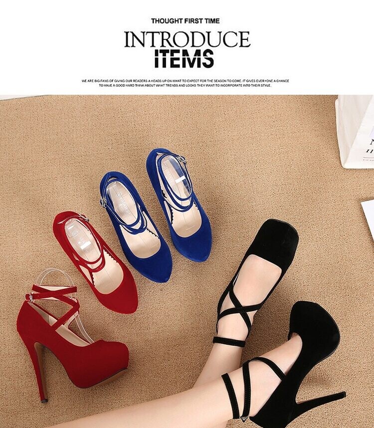 Cross Strap High Heels Platform Shoes