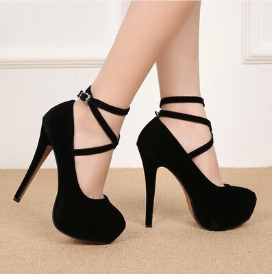 Cross Strap High Heels Platform Shoes