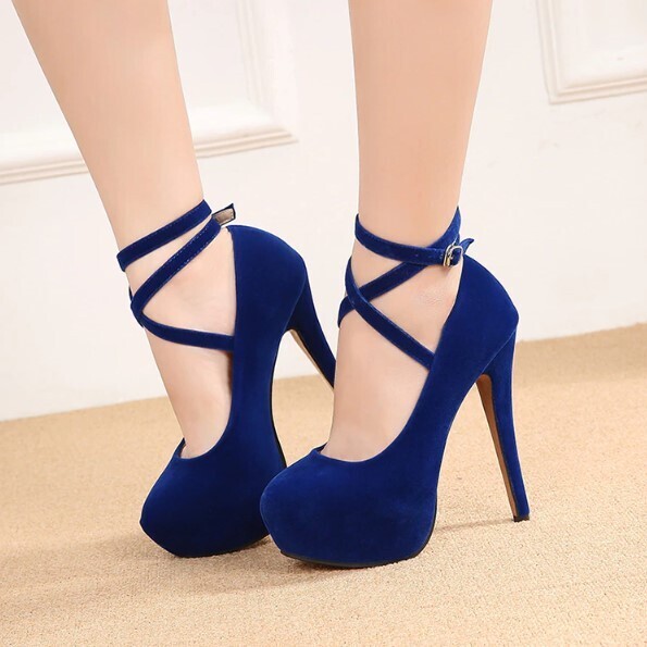 Cross Strap High Heels Platform Shoes