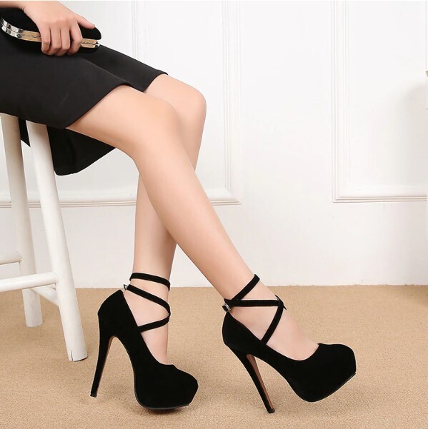 Cross Strap High Heels Platform Shoes