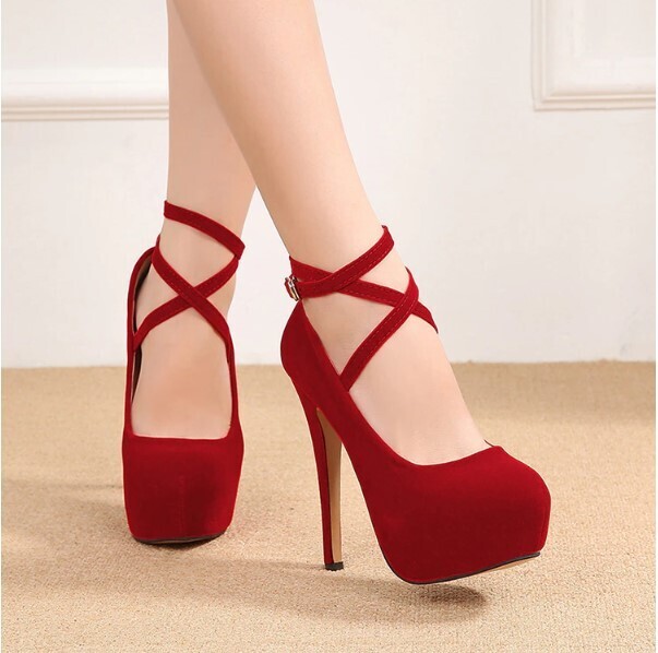 Cross Strap High Heels Platform Shoes