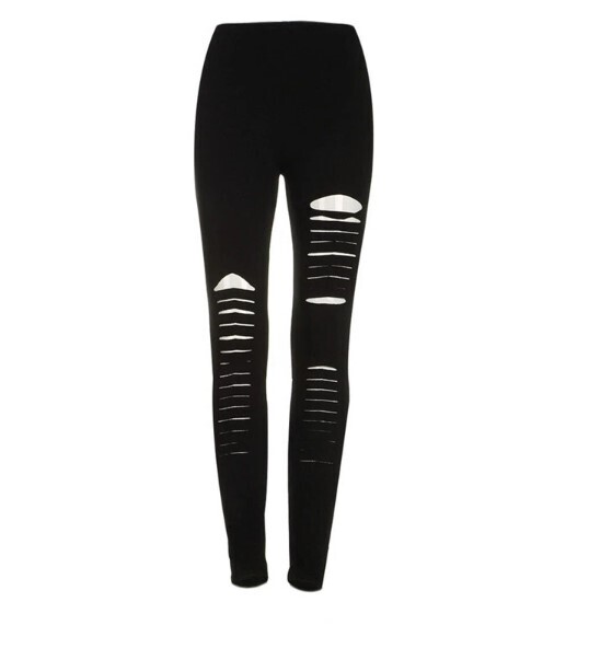 Gothic Punk Ripped Black Pants