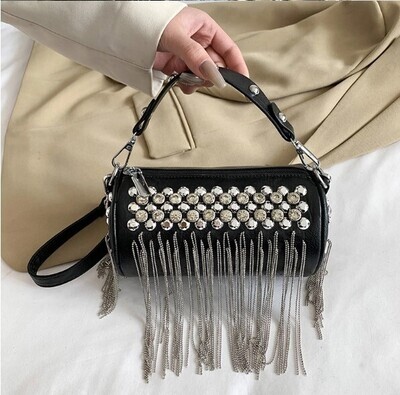 Black Rivet Gothc Punk Chain Shoulder Bag