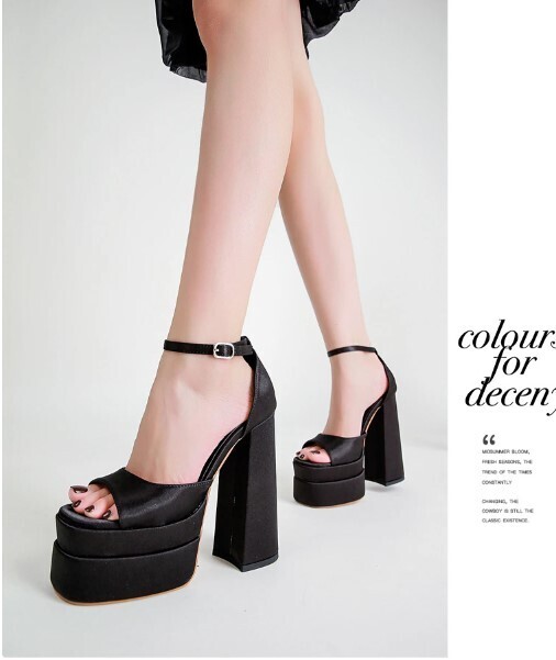 Block Heel Platform Sandals