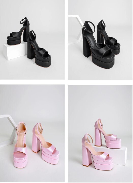 Block Heel Platform Sandals