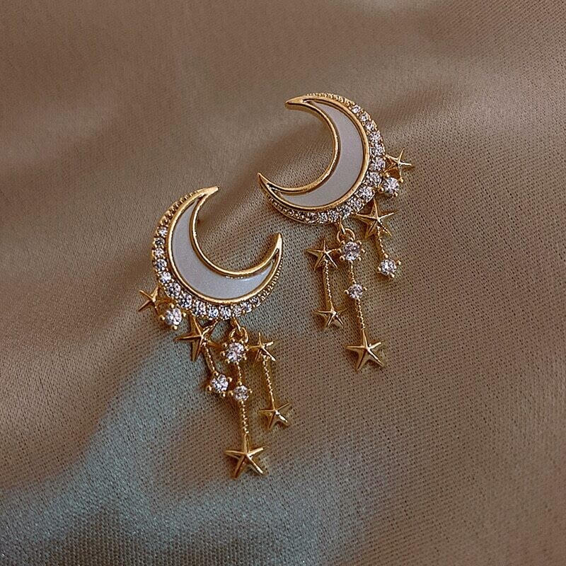 Beautiful Moon and Stars Earrings