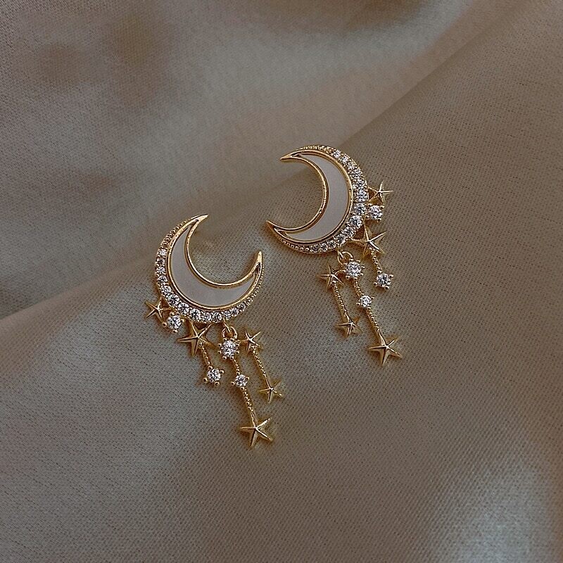 Beautiful Moon and Stars Earrings