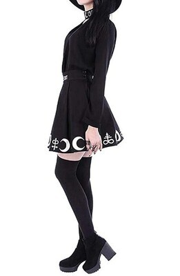 Women Gothic Punk Black Witchcraft Moon Skirt