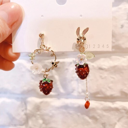 Korean Style Flower Bunny Earrings