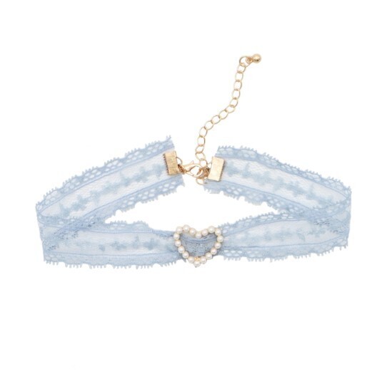 Blue Lace Velvet Choker Necklace