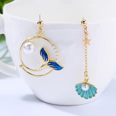 Cute Pearl Mermaid Earrings