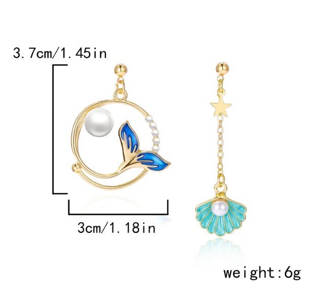 Cute Pearl Mermaid Earrings