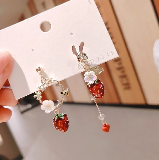 Korean Style Flower Bunny Earrings