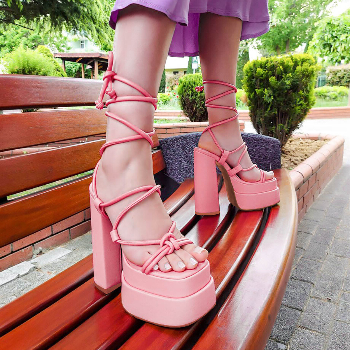 Lace up Platform High-heels Sandals