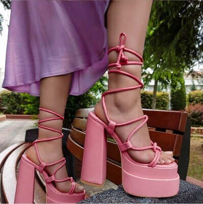 Lace up Platform High-heels Sandals