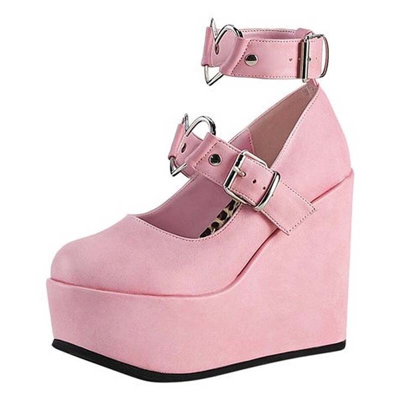 Black and Pink Fashion Pumps Platform Lolita Gothic Shoes