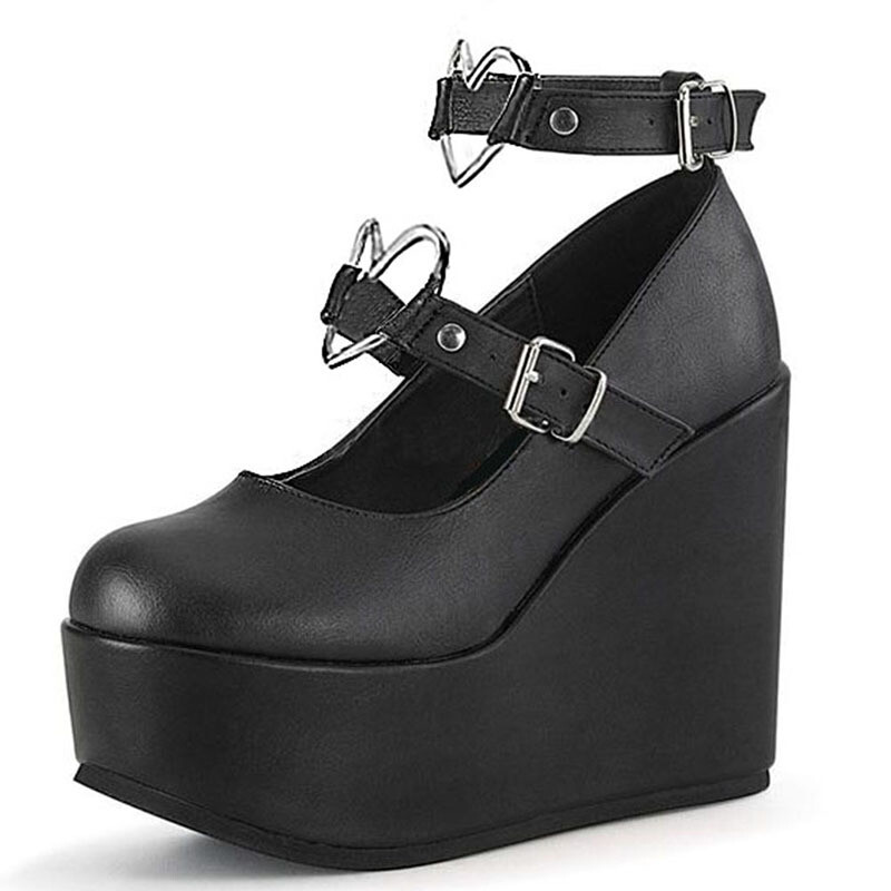 Black and Pink Fashion Pumps Platform Lolita Gothic Shoes