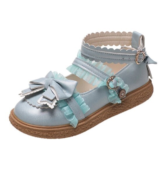 Cute JK Cute JK Leather Platform Shoes with Bow