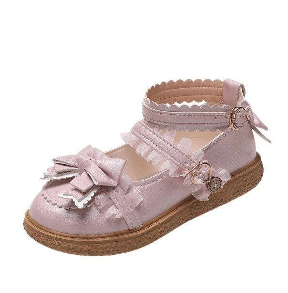 Cute JK Cute JK Leather Platform Shoes with Bow