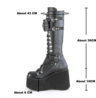 Black Gothic Punk Lace up Boots