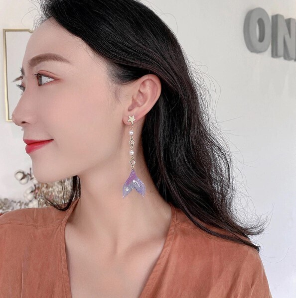 Beautiful Mermaid Tail Tassel Earrings