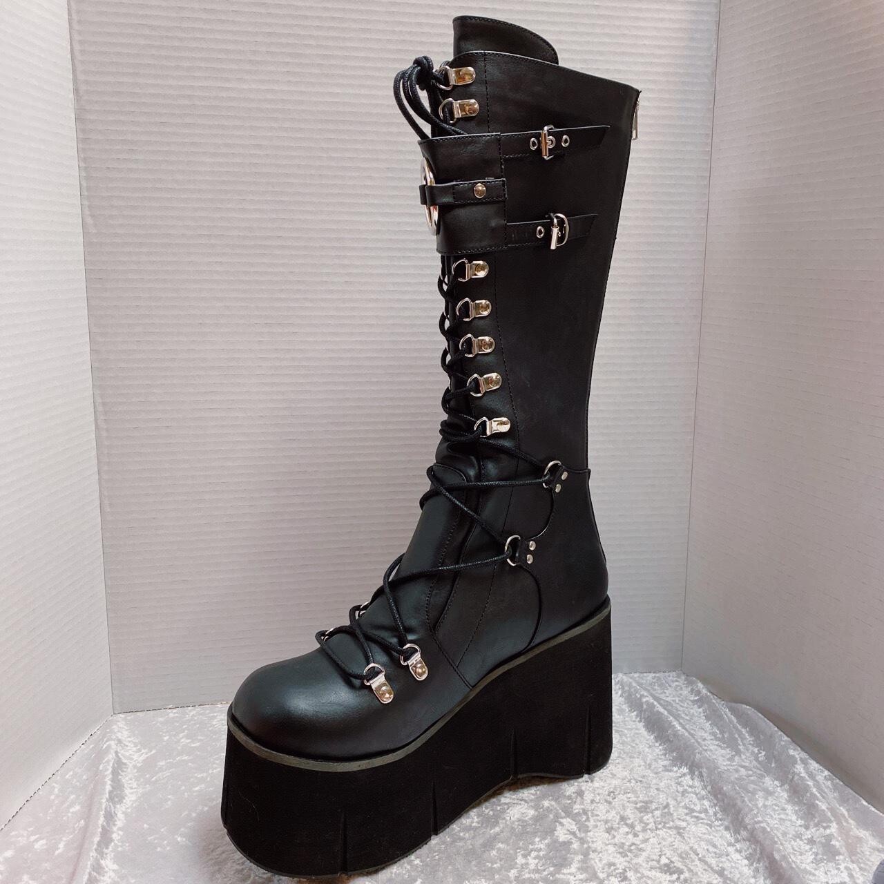 Black Gothic Punk Lace up Boots