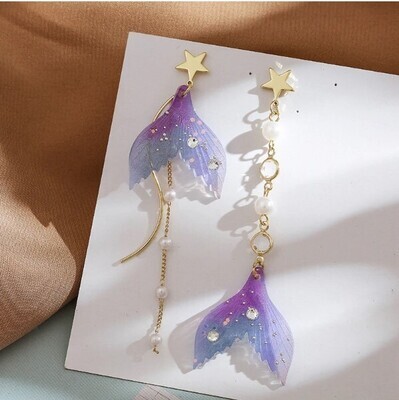 Beautiful Mermaid Tail Tassel Earrings