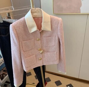 Gorgeous Tweed Double Breasted Jacket Coat