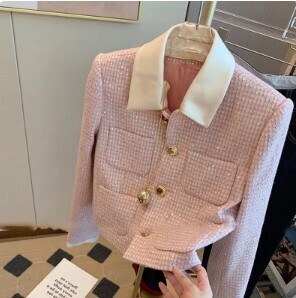Gorgeous Tweed Double Breasted Jacket Coat