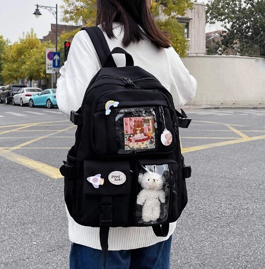 Cute Waterproof Multi-Pocket Nylon School Backpack