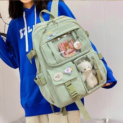 Cute Waterproof Multi-Pocket Nylon School Backpack