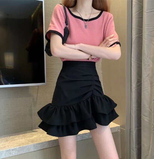 Cute Irregular Hem Ruffled Skirts