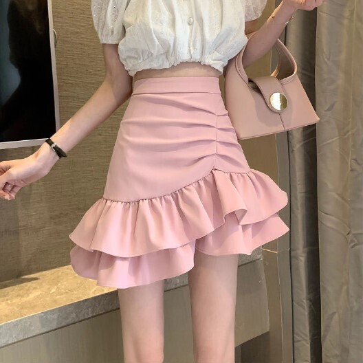 Cute Irregular Hem Ruffled Skirts
