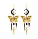 Beautiful Crescent Moon Butterfly Earrings