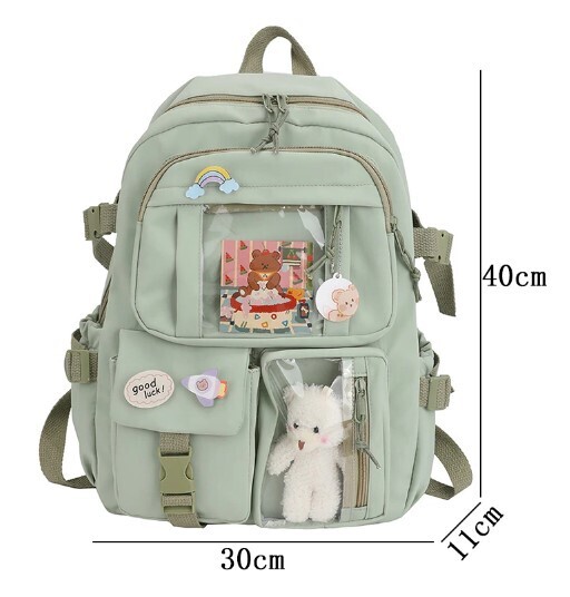 Cute Waterproof Multi-Pocket Nylon School Backpack