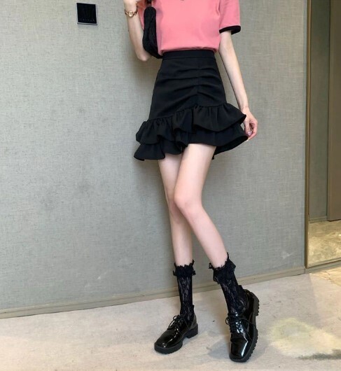 Cute Irregular Hem Ruffled Skirts