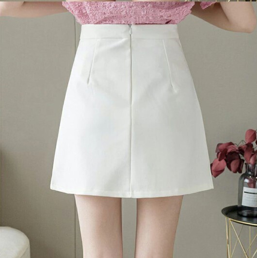 Preppy Style Korean Chic Button Pleated Skirts
