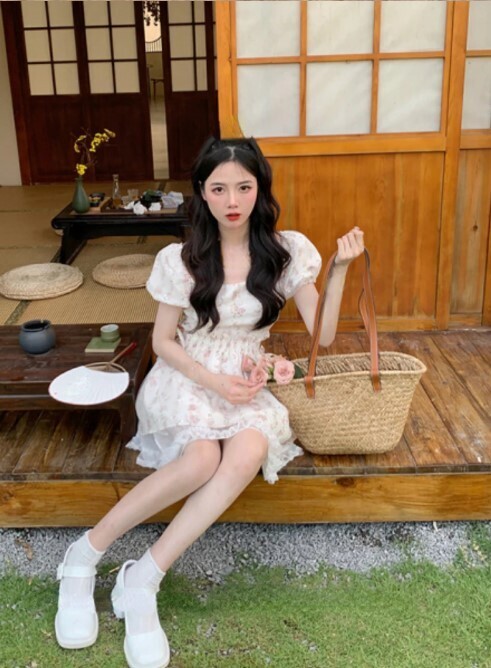 Summer French Elegant Vintage Mini Dress