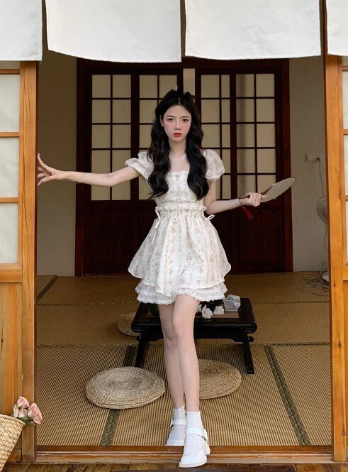 Summer French Elegant Vintage Mini Dress