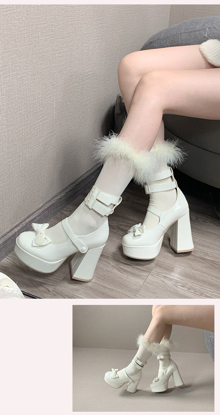 Bowknot High Heeled Platform Shoes