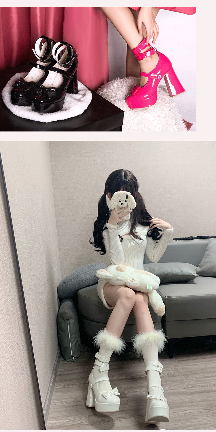 Bowknot High Heeled Platform Shoes